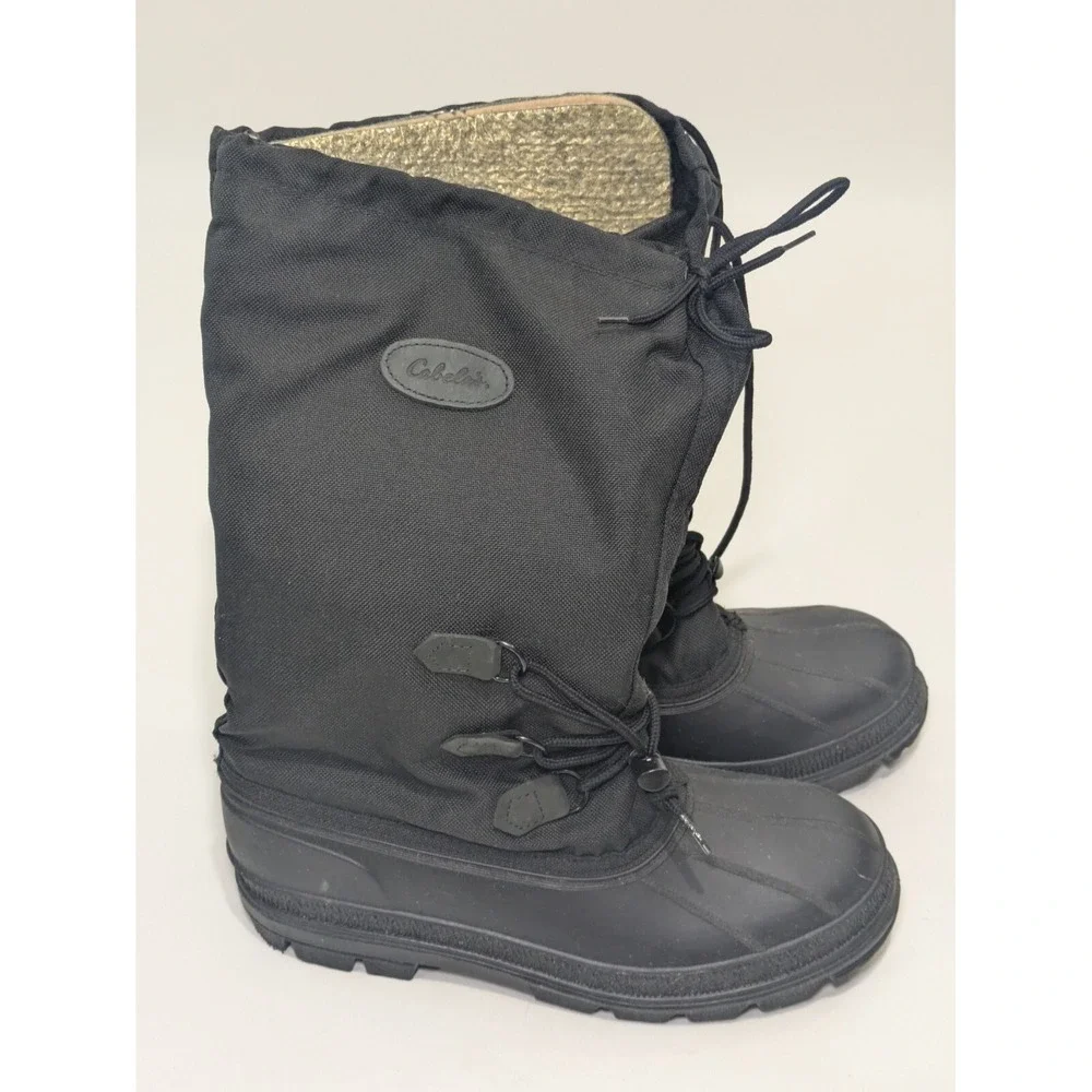 Cabela's Tall Black Insulated Cold Weather Winter Snow Boots, 10 M